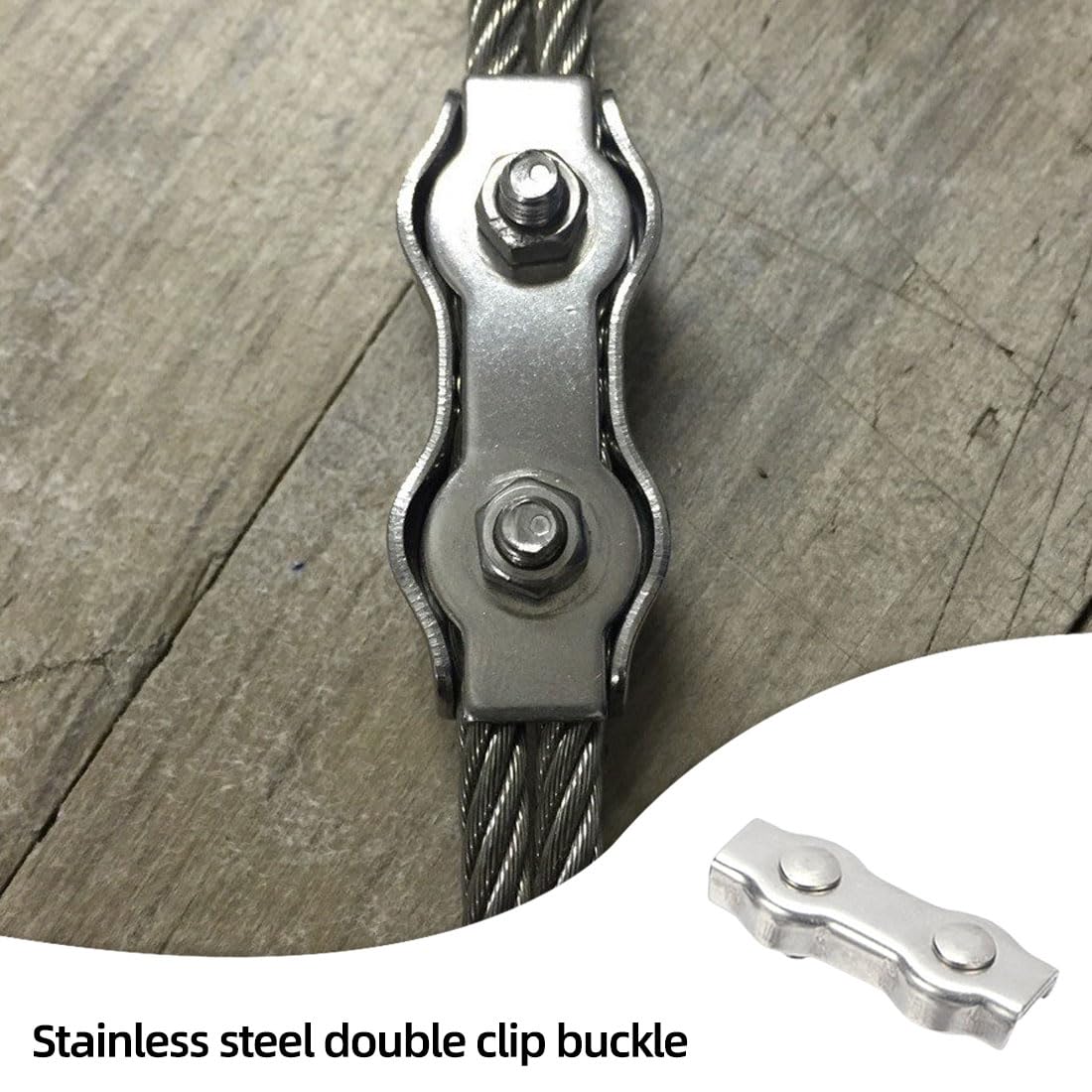 Morsetti Per Cavo In Acciaio Inox 304 - Clip Duplex M3 Per Funi, 4 Pezzi