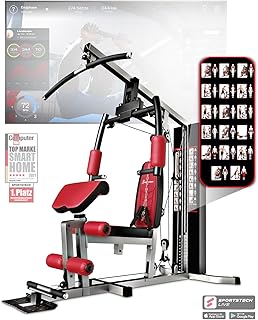 Kraftstation HGX100/HGX300, bis zu 80kg, Deutsche Qualitätsmarke, Bodybuilding Sportstech Multifunktions-Homegym mit Stepper und Powertower oder Beinpresse, Fitnessstation für Zuhause