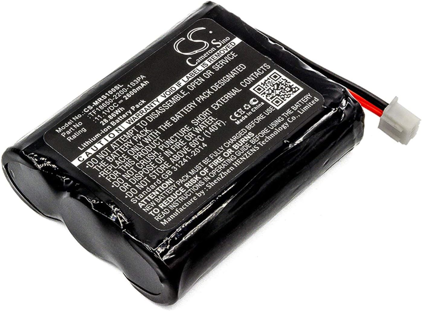 VI VINTRONS TF18650-2200-1S3PA Replacement Battery for Marshall Stockwell,
