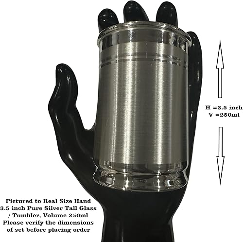 Miniatura 14 de Vidrio con sello de plata pura 999 - Estilo #03 (vidrio 4.0 pulgadas -3.53 oz)