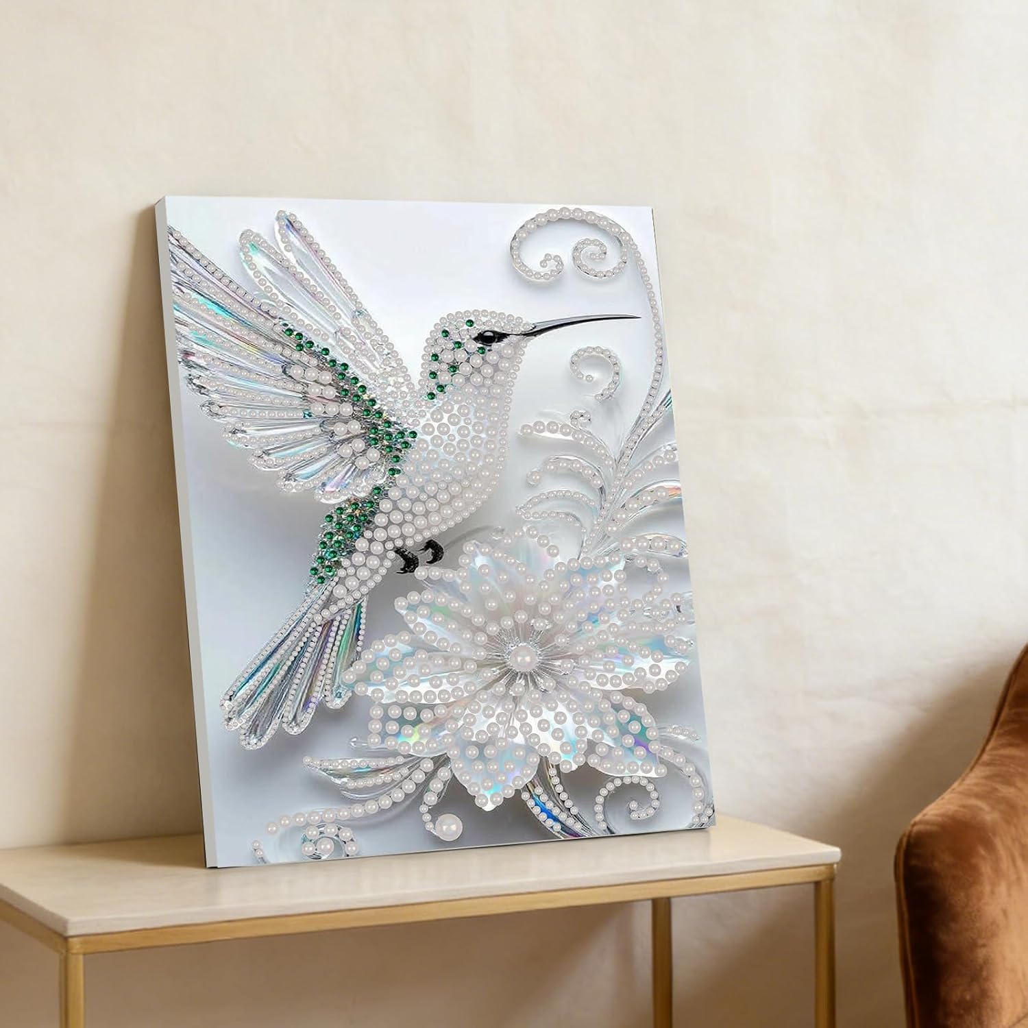 POETRYDRAW DIY Diamond Pearl Painting Kit for Adults Bird Flower, Beginner Friendly Craft Kits with Frame 30x40cm, Home Decor Housewarming Gift, Diamond Dots Beads Canvas Art for Wall Decor