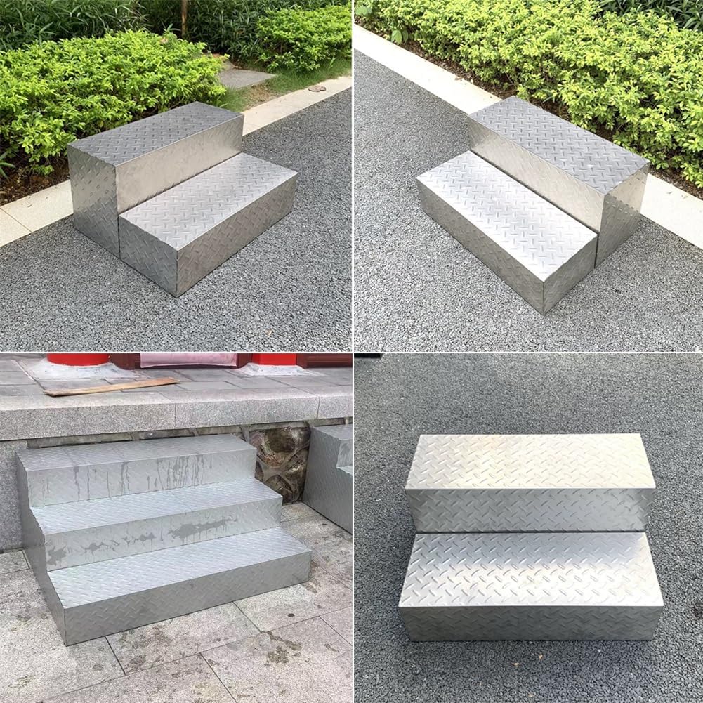 Bastidores de almacenamiento de acero inoxidable resistentes para carga, taburetes de escalera al aire libre, taburetes de escalón, soporte de equipo de cocina, duradero y versátil, uso doméstico y