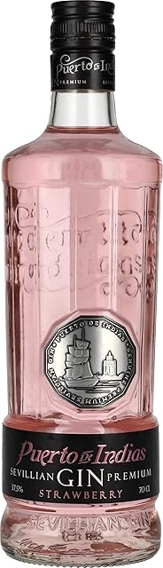Gin Puerto de Indias - Strawberry Premium Gin - Pink Gin with Natural Strawberries - 70cl - 37.5%