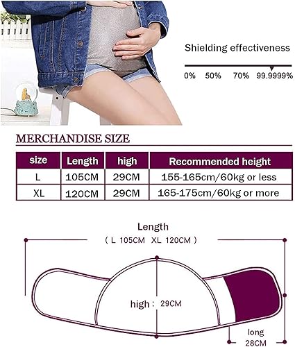 Miniatura 4 de KFJZGZZ Traje de protección contra la radiación vestido de maternidad con protección contra la radiación banda protectora EMF para el vientre para