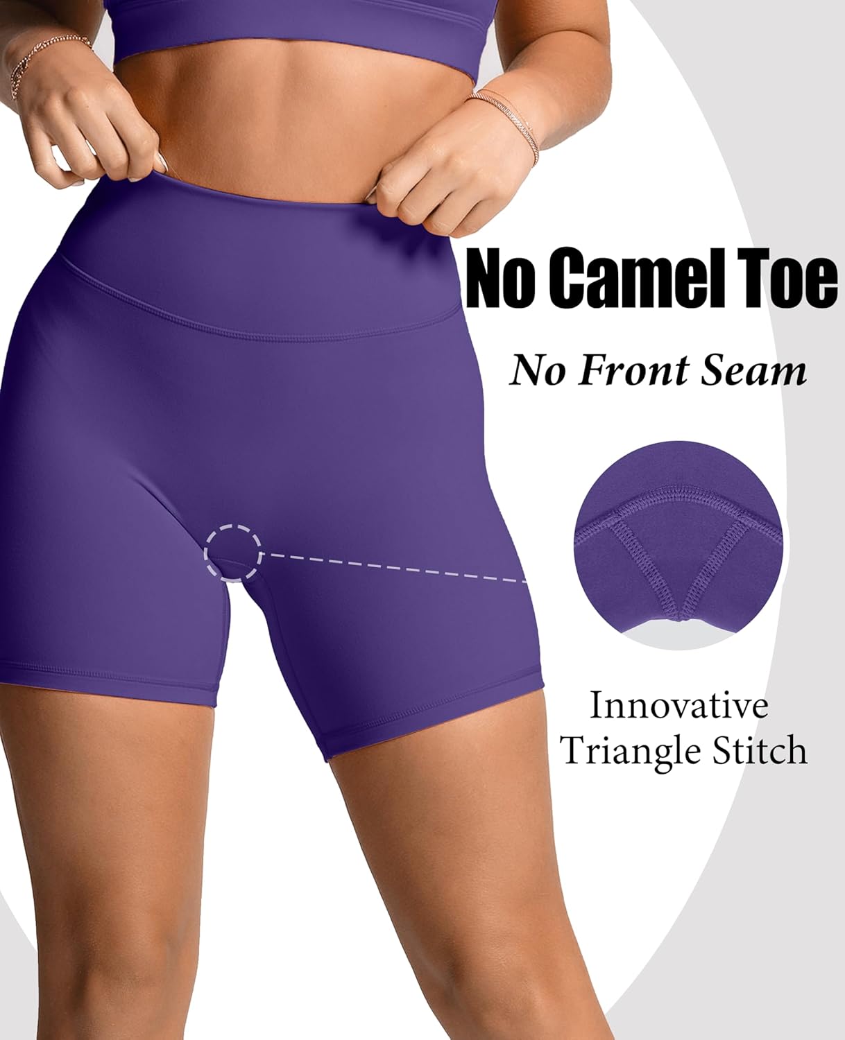 Olmlmt Biker Shorts Women 4.5" Hidden Scrunch High Waisted No Front Seam Yoga Workout Shorts - Image 4