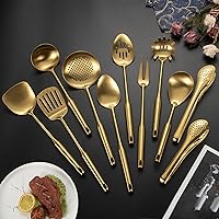 Vista 2 de 304 Stainlss Steel Matte Kitchen Utensils Set, 11 Pcs Long Metal Cooking Utensil Gadgets Tools Set with Spatula, Spoon, Ladle, Skimmer, Tunner