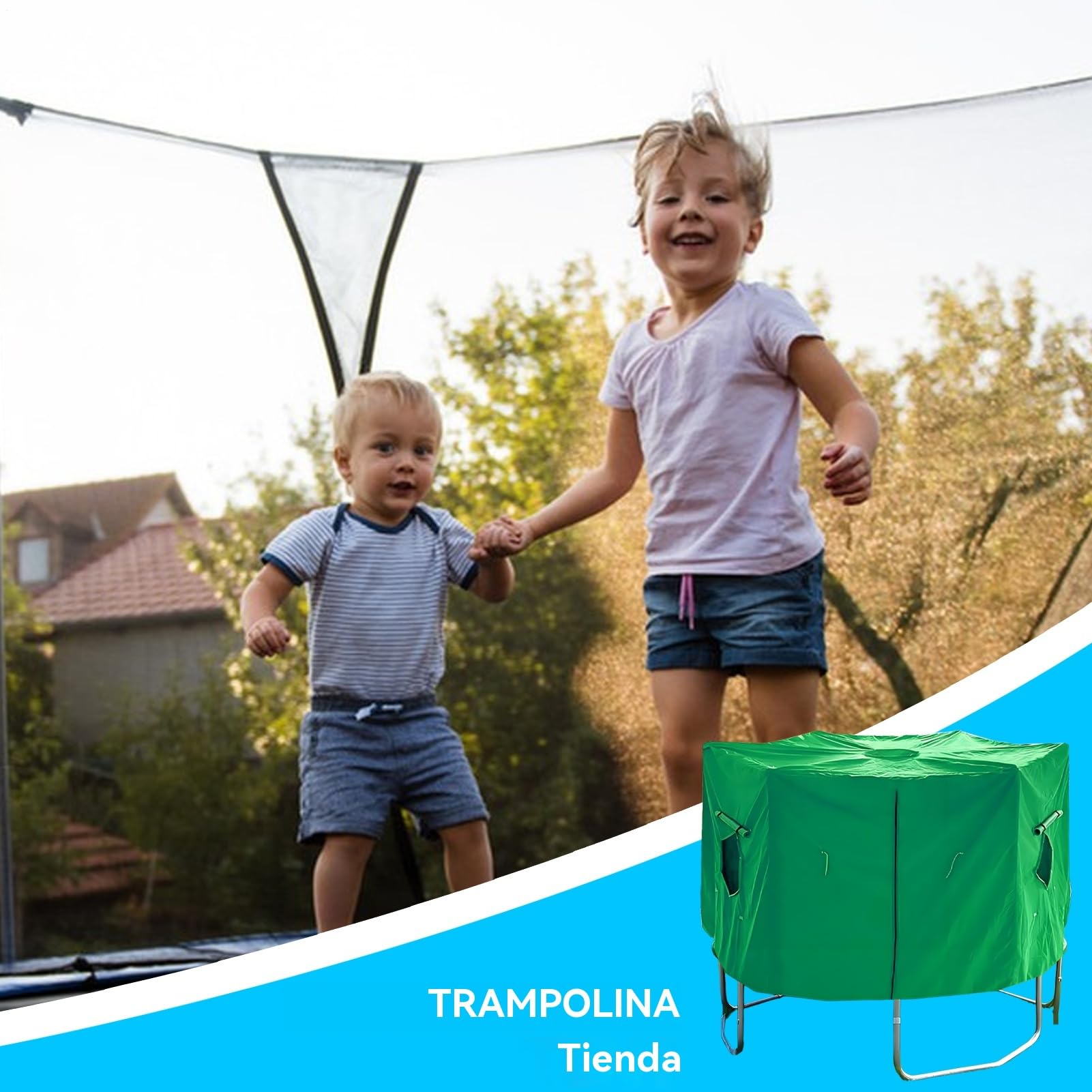 Trampolin Sun Shade | Sonnenschutz | Trampolin Zelt | Winddichte wasserdichte Abdeckung für Regen RV Winter Sommer Camping