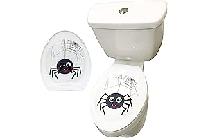 Iconikal Halloween Toilet Seat Cling Decoration Set: Humorous Spider