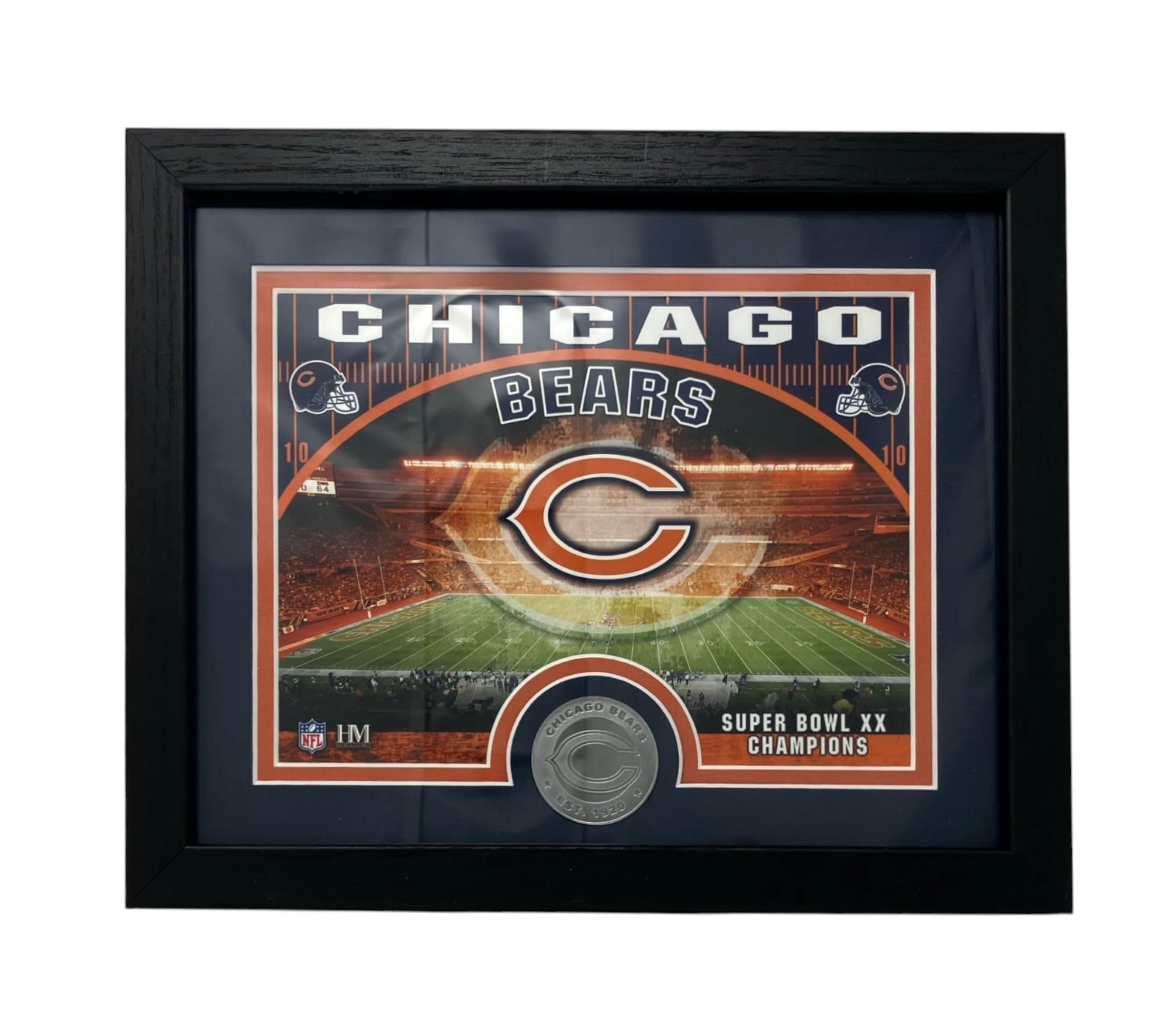 Highland Mint NFL Chicago Bears 22,9 x 27,9 cm Stadionmünze Foto Mint