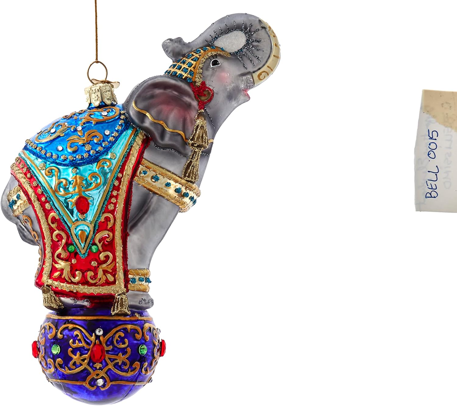 Kurt Adler 7-Inch Bellissimo Glass Elephant Ornament