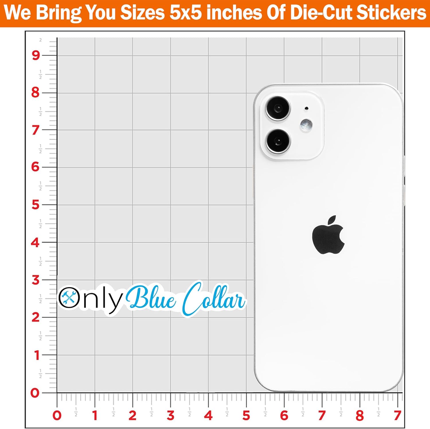 Only Blue Collar Sticker Funny Waterproof Vinyl Decal for Toolbox Hard Hat Lunchbox Water Bottle Laptop Union Skilled Trade Manual Labor Construction Mechanic Electrician Gift Men
