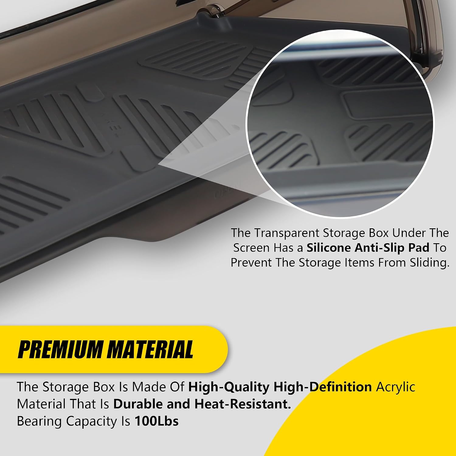 Under Screen Storage for Tesla Model Y/3, Open and Close Hideable Center Console Organizer Tray for Tesla Model 3 Tesla Model Y 2025 2024 2023 2022 2021 2020 2019 2018 2017 2016