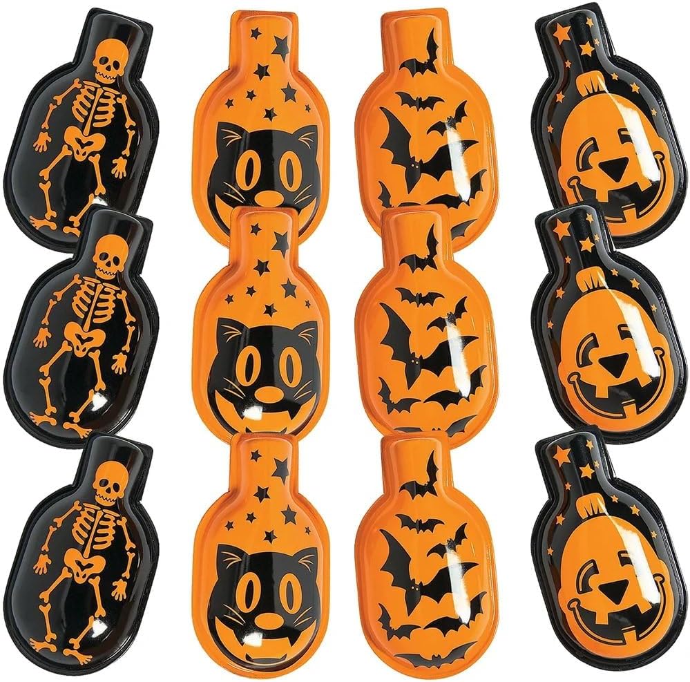 Halloween Clicker Toys (set of 12 black cats, bats, skeletons and more)