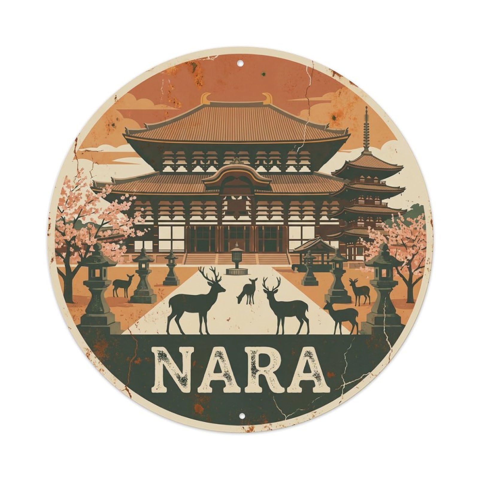 Japan Vintage Travel Nara Metal Tin Sign