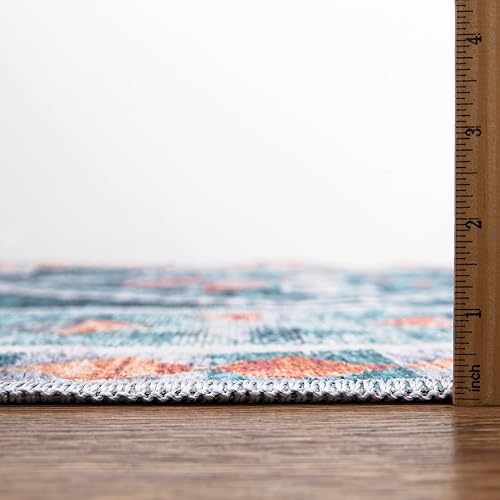 Miniatura 6 de Bloom Rugs Mysia - Alfombra lavable de 8 x 10 pies, diseño geométrico tribal azulmulticolor para sala de estar, dormitorio, comedor y cocina, tamaño