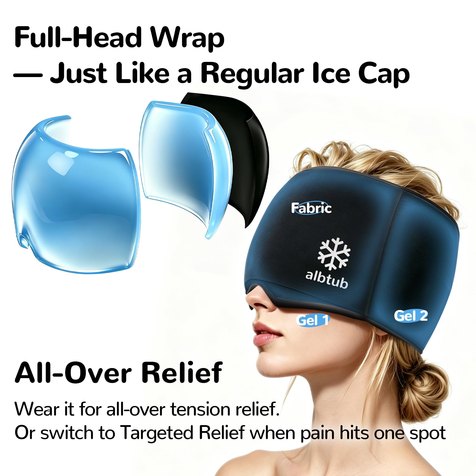 Upgraded Migraine Relief Cap, Double Cold Therapy for Headache, Sinus — Amazon image 5