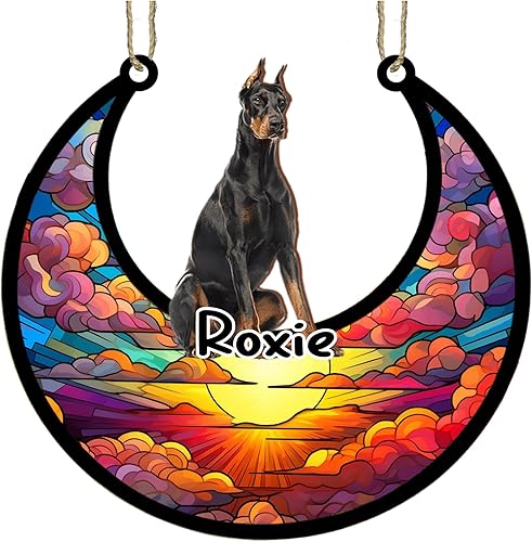 Vista 262 de LOVELYPOD Adorno de Navidad personalizado de perro pastor alemán, atrapasoles conmemorativo, adorno de Navidad de pastor alemán con nombre, pérdida