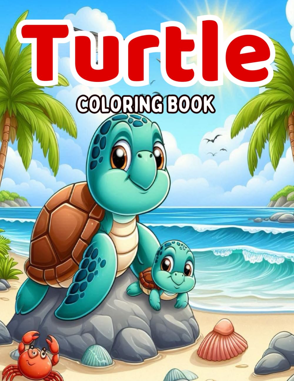 Turtle Coloring Book: Fun and Cute Sea Turtle Colouring Pages for Kids Ages 4-12 Who Love Sea Creatures