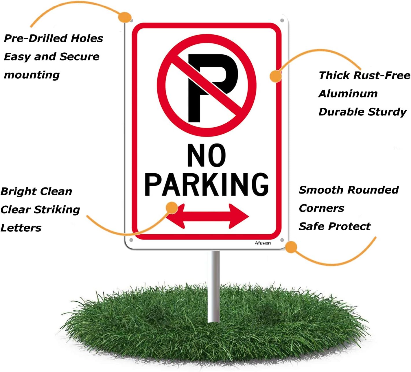 No Parking Signs Outdoor Driveway With Arrow Do Not Park Metal 25 x 18cm Reflective Aluminum Anti UV Protected Waterproof Durable Easy to Install Use 2 pack - Image 4