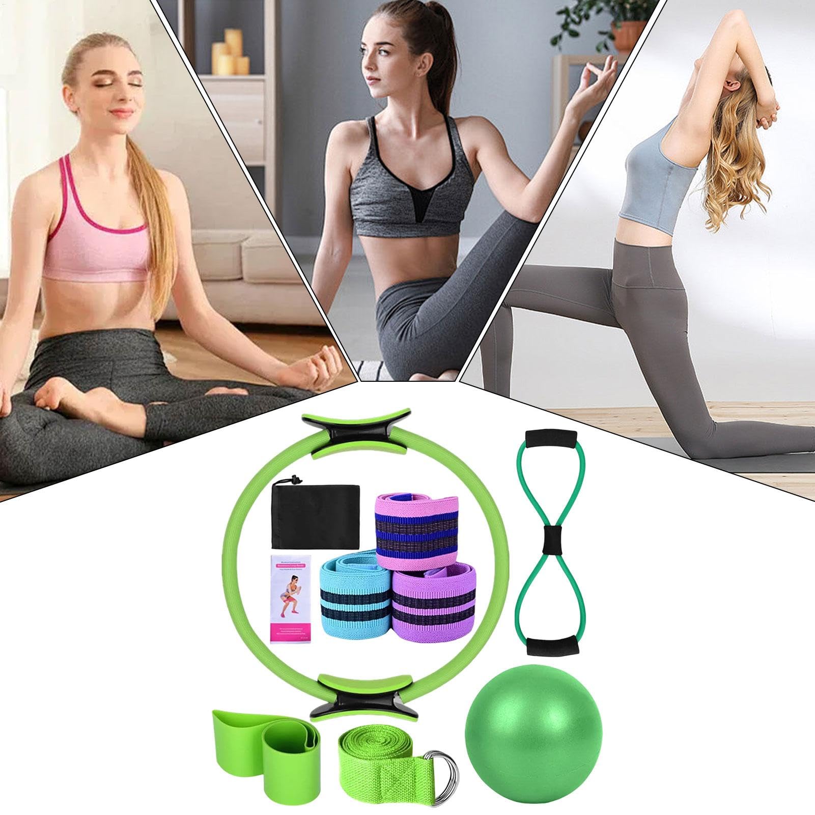 Kit Pilates Per Allenamento A Casa Fasce Yoga e Cintura Stretching Attrezzi