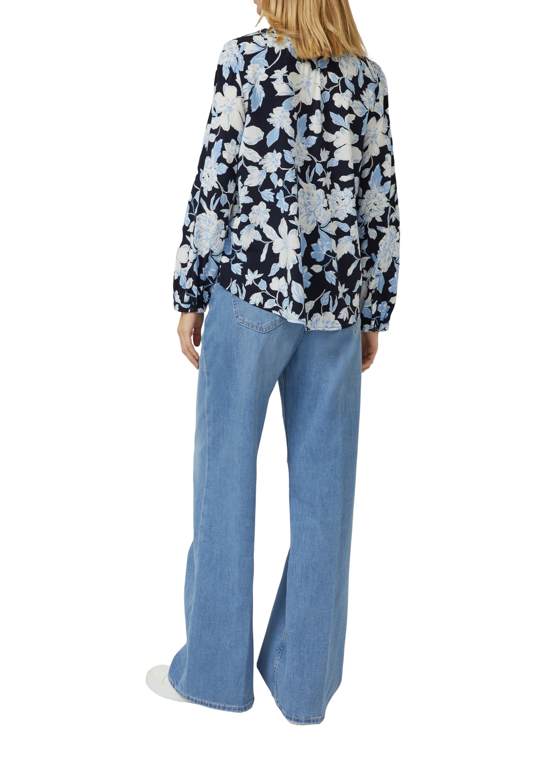 s.Oliver Damen 2174662 Bluse Langarm mit Allover Muster (1er Pack)