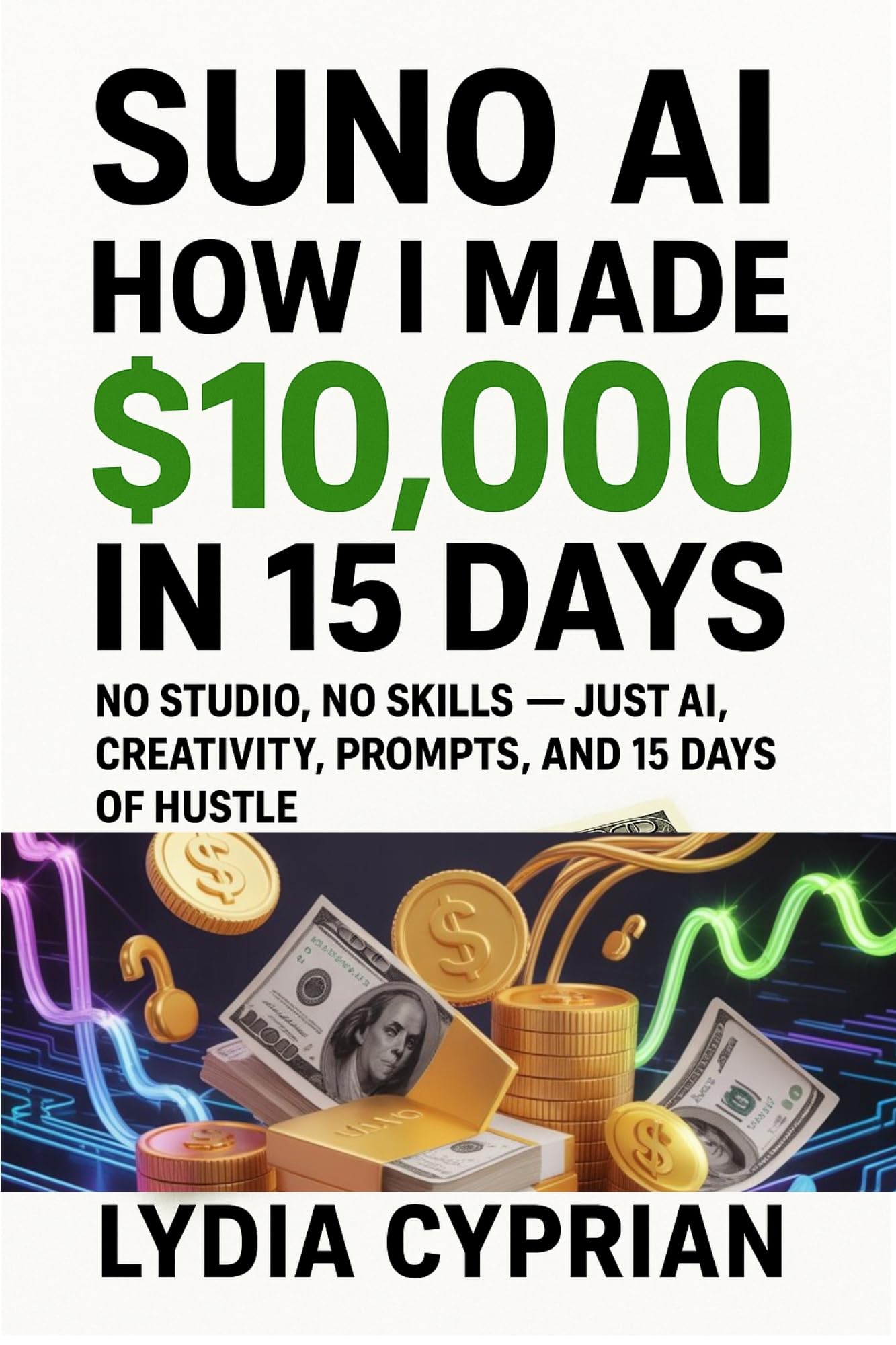 Suno AI: How I Made $10,000 in 15 Days with AI Music: No Studio, No Skills — Just AI, Creativity, Prompts, and 15 Days of Hustle