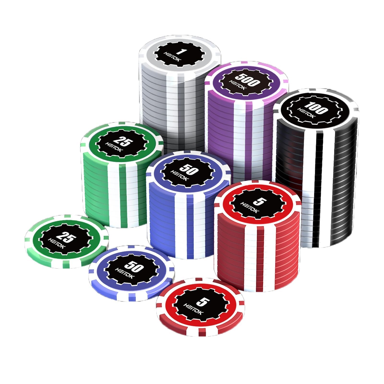 Premium Touch Poker Chip Set 100PCS Casino Quality for Texas Hold’em Varied Denominations, 11.5g Iron-Core Chips, Waterproof, Perfect for Game Night