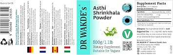 DR WAKDE's Asthi Shrinkhala Powder (Cissus quadrangularis) - 1kg (2.2lb) | Pure, Raw & Dried Powder | Ayurvedic Herb | Vegan |
