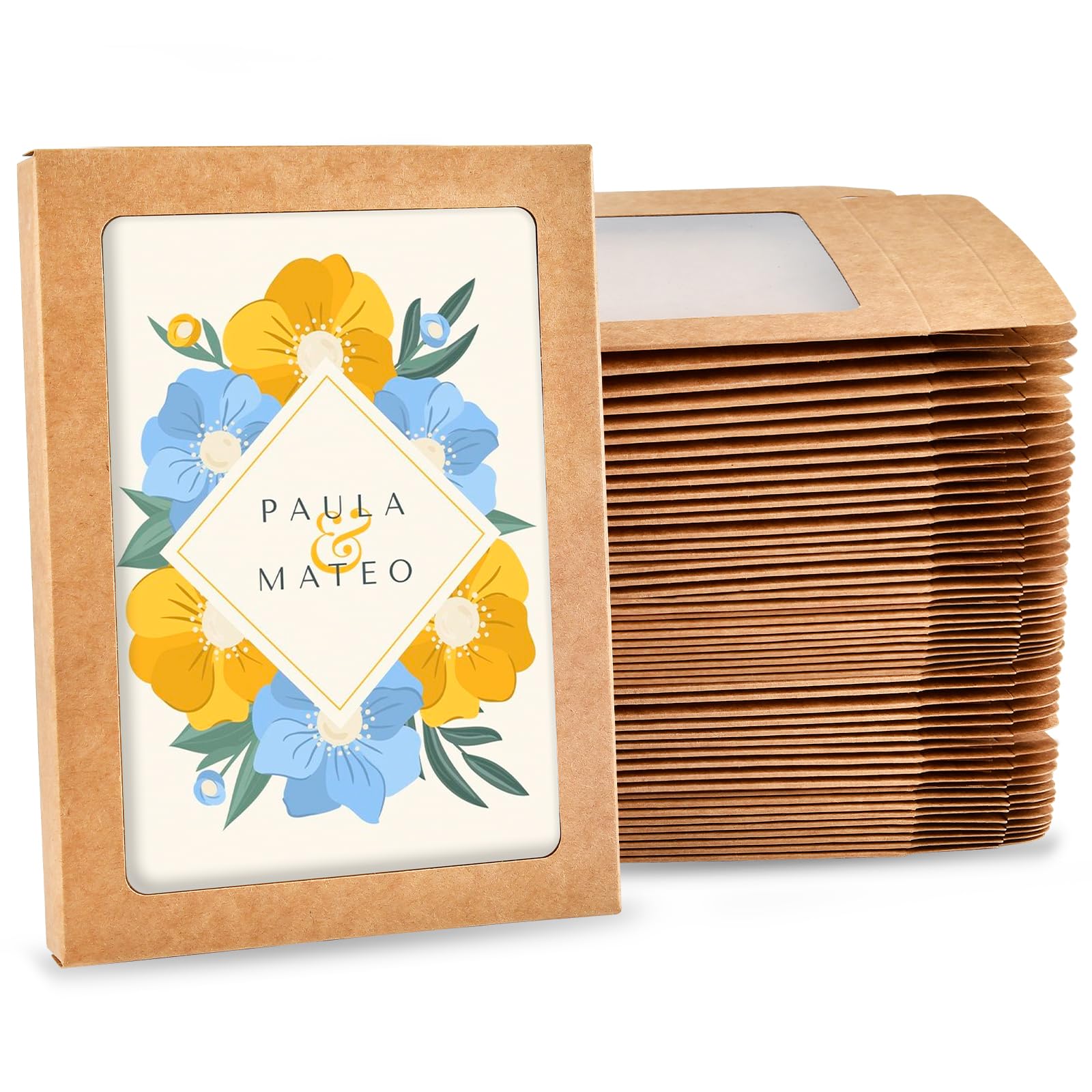 Boîtes en papier kraft pour cartes avec fenêtre transparente en PVC haute clarté