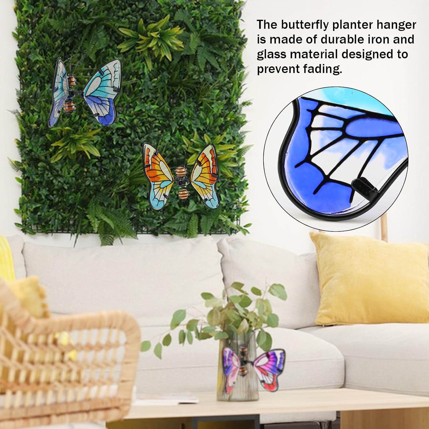 3Pcs Butterfly Flower Pot Decoration,Plant Pot Hanger Pendant Ornament image 3