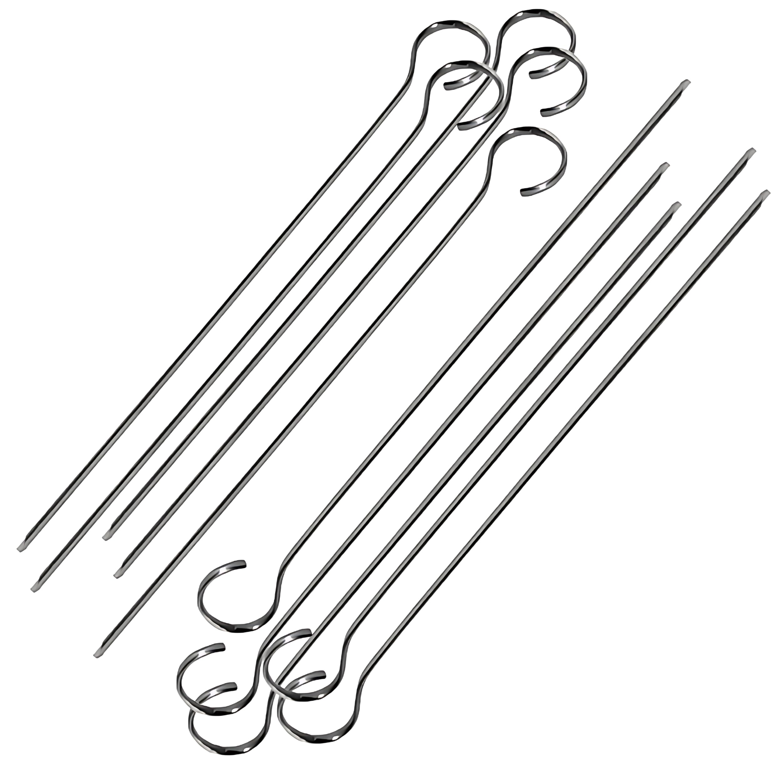 PARENCE - Spiedini in acciaio inox - 31 cm, set di 10 per cucina e grill, barbecue, camino, reception, giardino