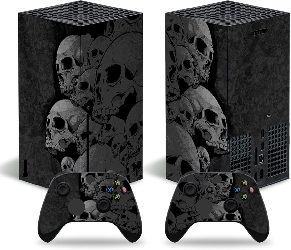 Skin for Console Vinyl Decal Compatible with Xbox Series X (Dark Grey) | Game Accessories Cover, Wireless Controller Sticker