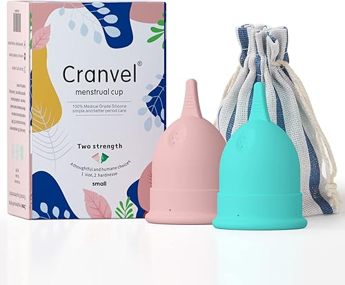 Miniatura 1 de Cranvel Taza menstrual  Flujo menstrual pequeño - ligero a pesado  Tazas menstruales reutilizables  Alternativa a tampones y almohadillas  12 horas