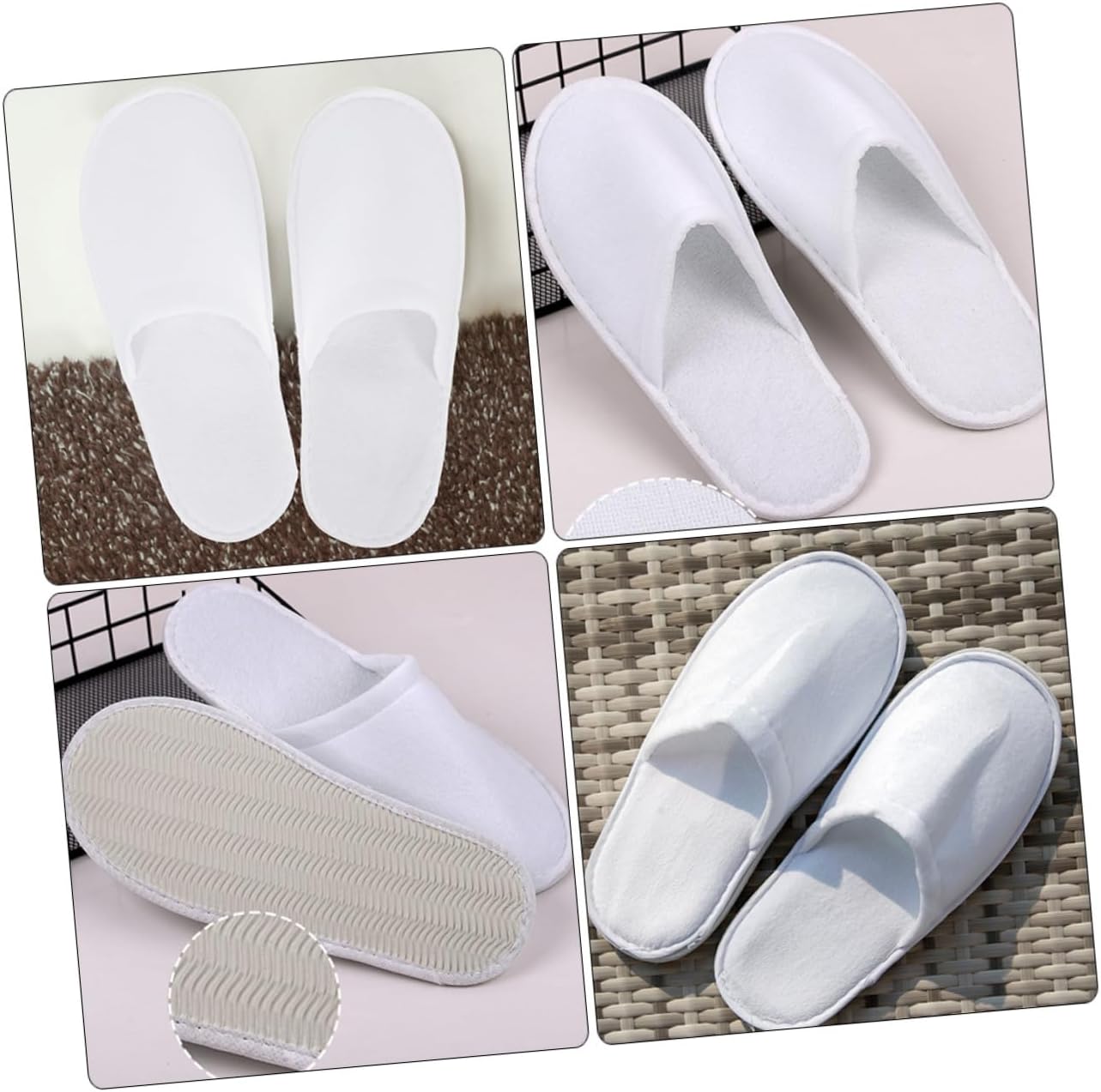 10pairs Disposable Hotel Slippers Thicken Non-woven Footwear for Guests Unisex Spa Slippers for Hotels and Home Use