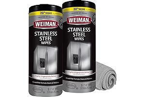 Ecos Stainless Steel Cleaner and Polish Wipes Bundle with Microfiber Cloth