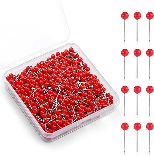 Miniatura 21 de 420 alfileres de costura rectos para tela, alfileres de acolchado de 0.63 pulgadas, pequeños alfileres de costura rectos con cabeza de bola