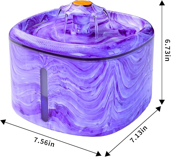 Fuente de Agua para Gatos Ksuefao, Automática, 2.5L, Luz LED, Purpura miniatura 7