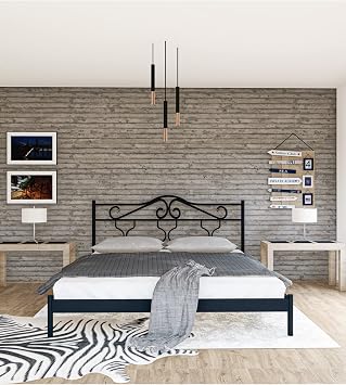 Gm 301 Gold Duplex Metal Bed Black 150x200