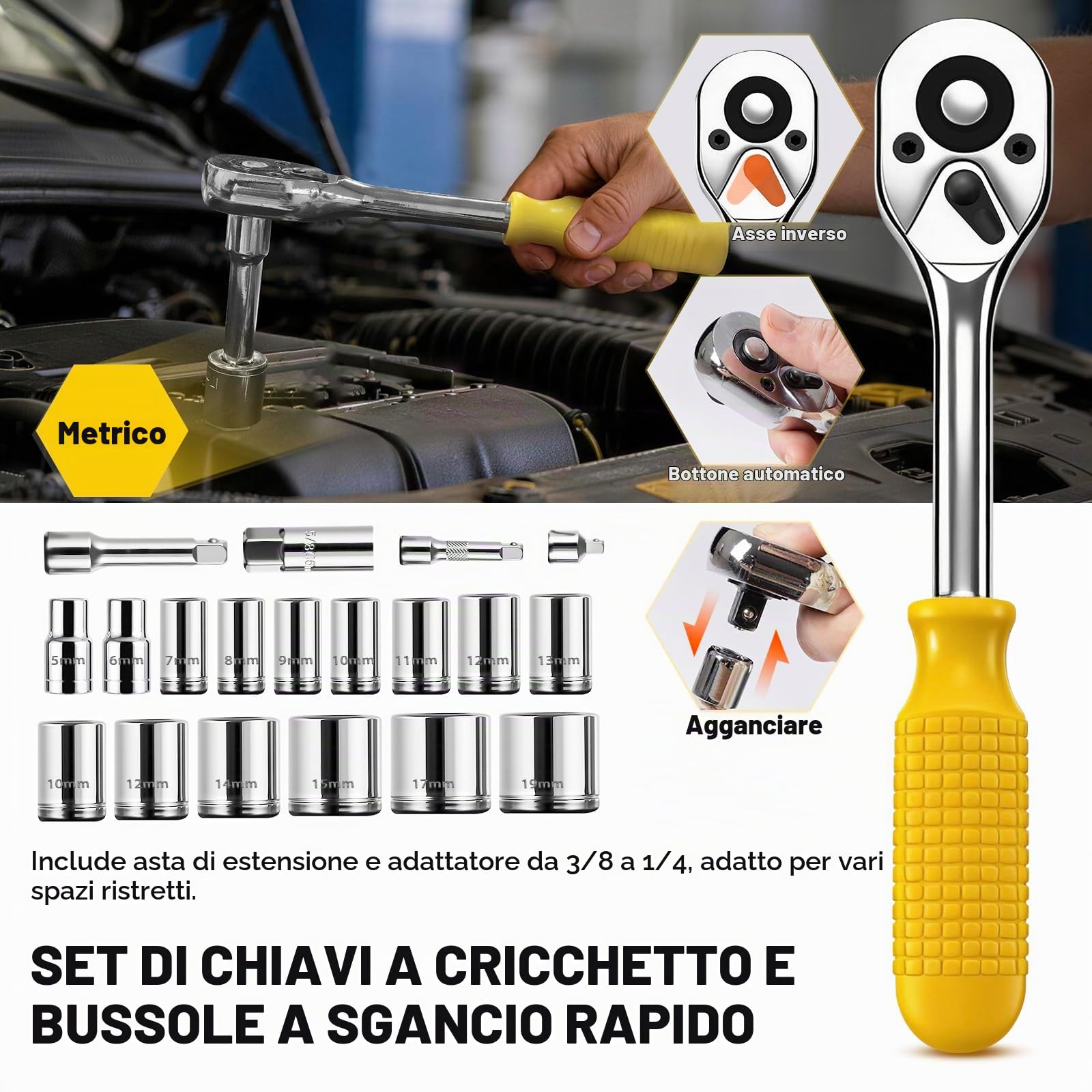 Enventor Cassetta Attrezzi Completa 231 Pezzi | Con Set Cacciavite Chiavi a Chiavi a Bussola, Valigetta Attrezzi Completa Riparazioni e Progetti Domestici Generali