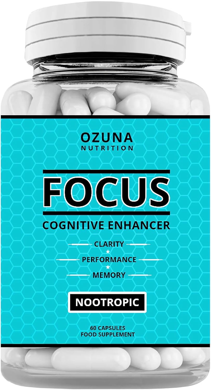 Focus Nootropic Supplement for Memory Brain Support – Natural Nootropic for Cognitive Support, Energy, Mental Clarity, and Concentration Boost – 60 Capsules
