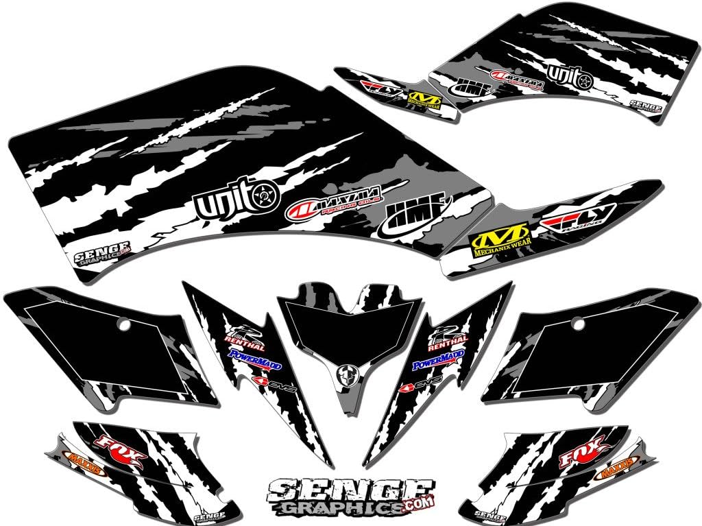 Senge Graphics 2003-2008 Yamaha YFZ 450 (Steel Frame), Shredder Black Graphics Kit
