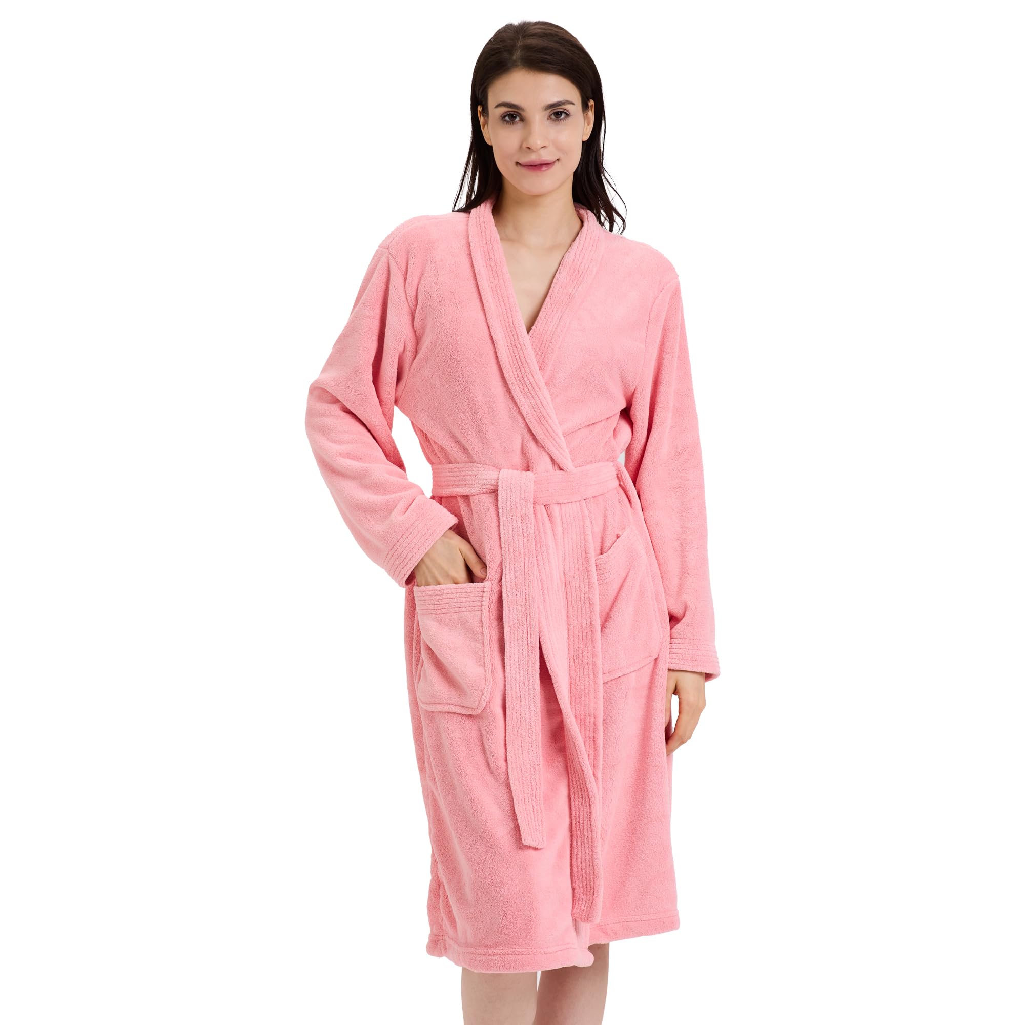 Towel Robe for Women Soft Absorbent Kimono Bathrobe Quick-Dry Spa Shower Hotel Use