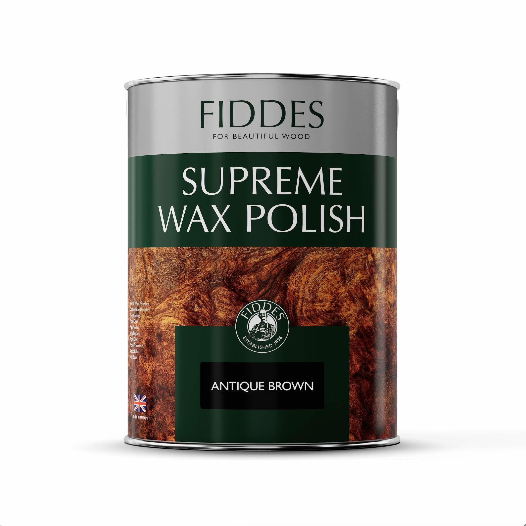 Fiddes - Supreme Furniture and Woodwork Wax Polish - 5 Litre - Antique Brown