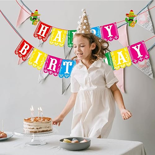 Miniatura 7 de Cartel de fiesta de feliz cumpleaños, decoración de feliz cumpleaños, pancarta mexicana de los muertos, decoración de fiesta mexicana, decoración de