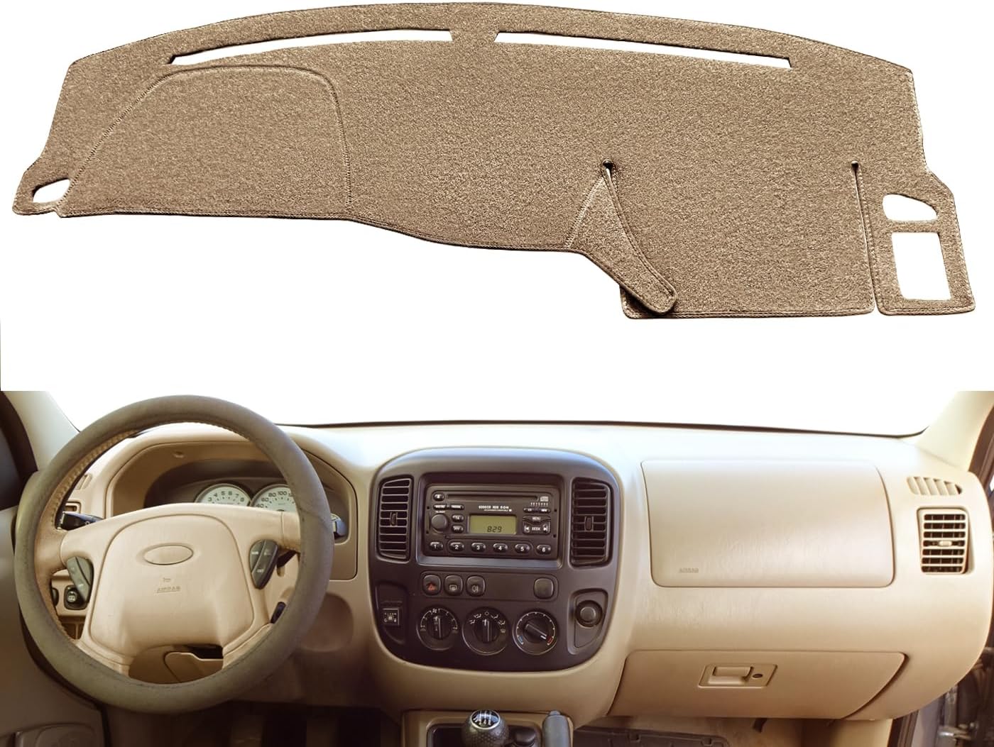 Yiz Dash Cover Mat Custom Fit for Ford Escape/Mercury Mariner Dashboard Cover Pad Carpet J217 (Black)