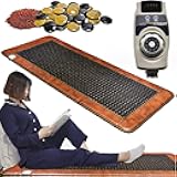 ICEMOB Full Body Massage Mat with Heat,50X150cm Far Infrared Jade Amethyst Heat Stone Mat,Germanium Infrared Pad,Adjustable Temperature,for Office,Home,Travel