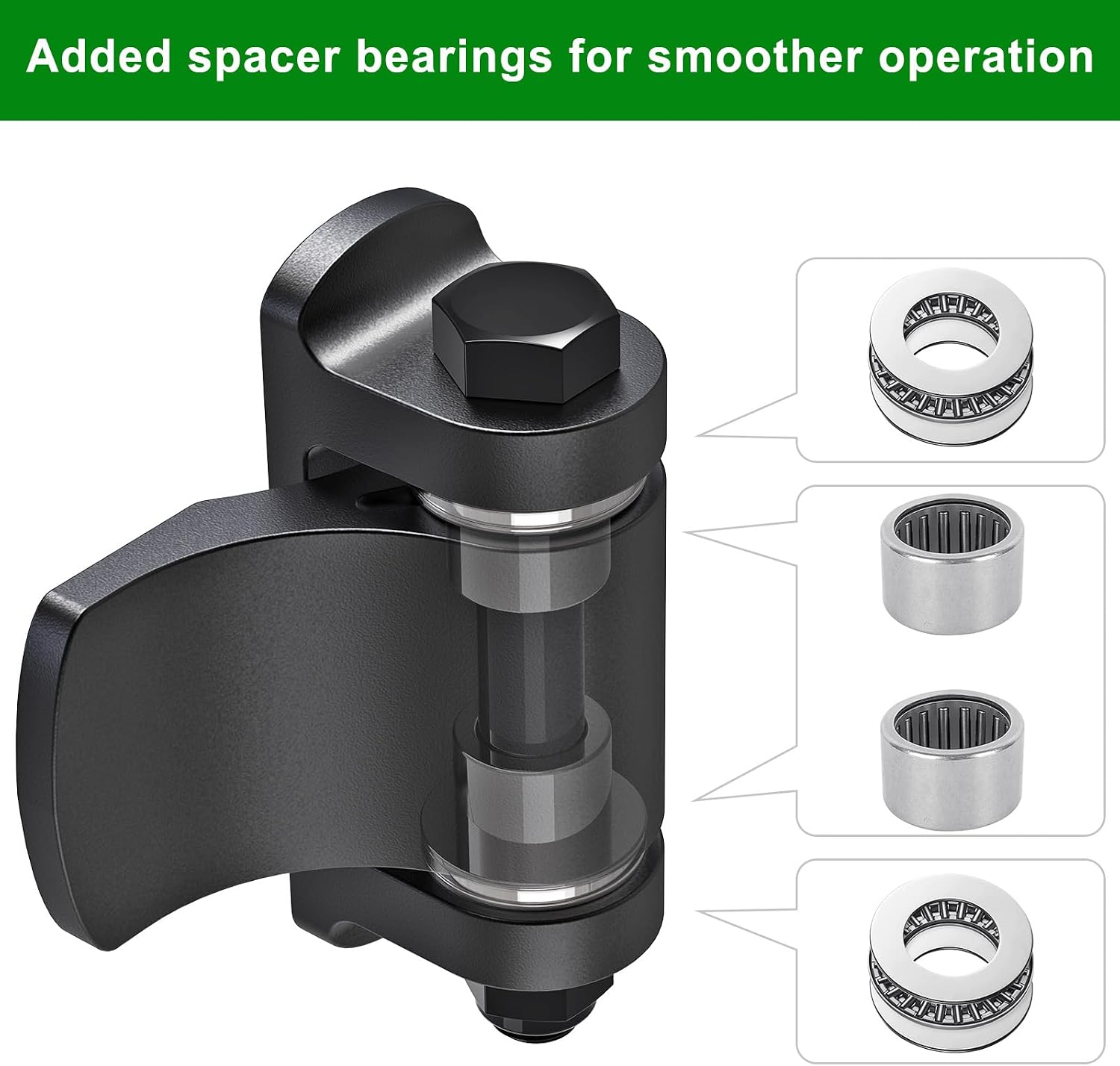 Insaga Weld on Hinges, 6mm Carbon Steel Black Oxide Weldable Gate Hinges Heavy Duty with Bearing Bushings & Anti-Loose Nuts for Farm Gates, Fence Gates, Driveway Gates, Swing Gates (3.7x2.8'', 2Pack)