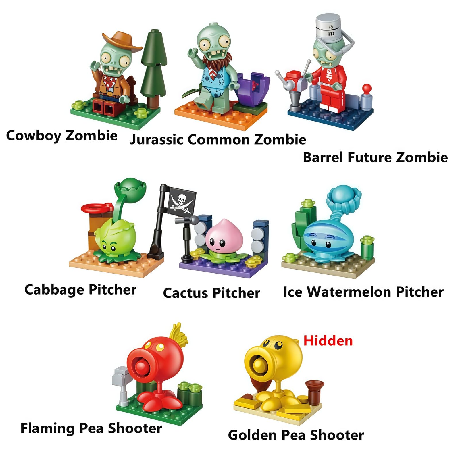 Amazon.com: JHESAO Plants and Zombies Toys Zombies Assembly PVZ