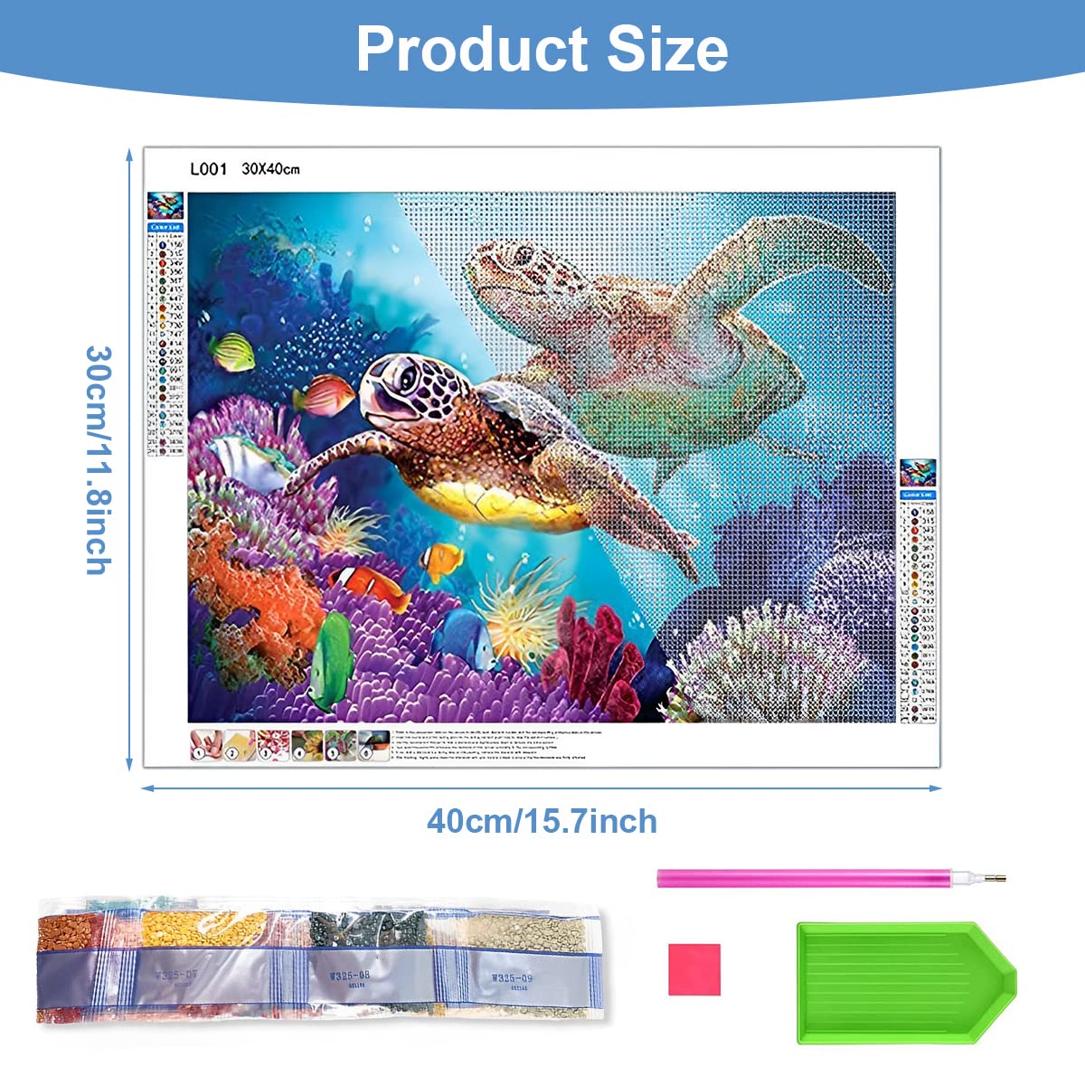 EOBROMD 5D Diamond Painting complete set, uitzicht vanuit het raam