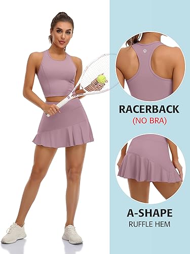 Miniatura 7 de ATTRACO Women Tennis Outfits with Shorts Racerback Golf Skirt Set Athletic Dress